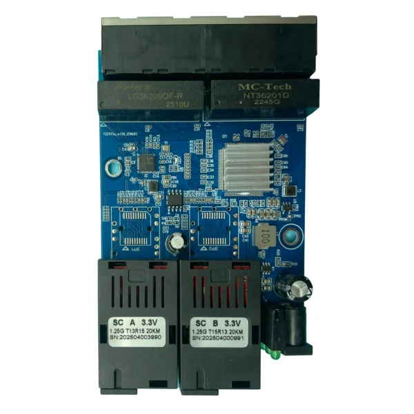 Switch Placa Rede Metro Gigabit Conversor De Mídia 04-rj45